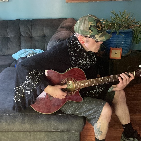 Cowl Neck Red-Pilled “Peacocking” Poncho - Picture 3 of 4